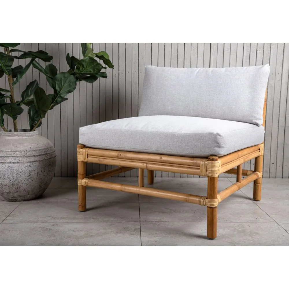 New Venture Home Keskimoduuli Cane -sohvaan, luonnollinen bambu/vaaleanharmaa
