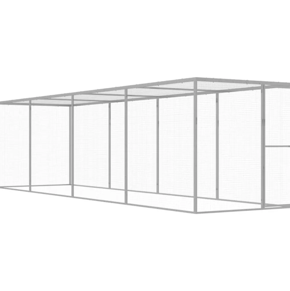 Sale FinePRICE Kissahäkki 6x1,5x1,5 m galvanoitu teräs