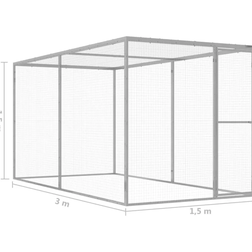 Discount FinePRICE Kissahäkki 3x1,5x1,5 m galvanoitu teräs