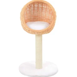 FinePRICE Kissan kiipeilypuu sisal-pylväällä luonnollinen paju (70726)