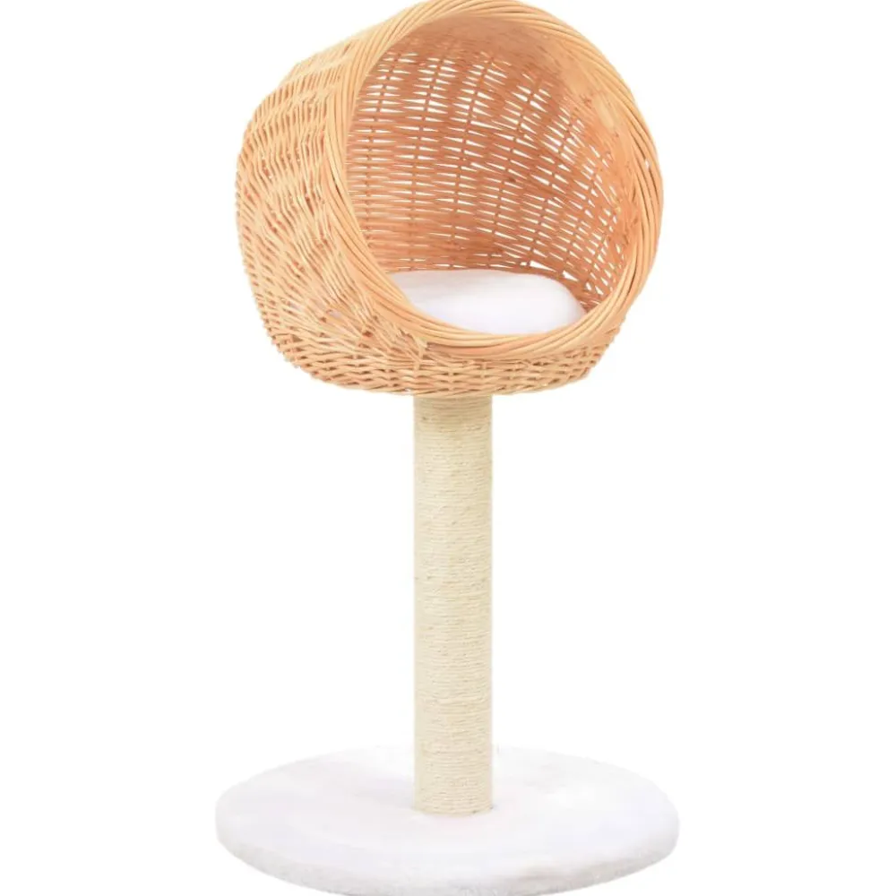 FinePRICE Kissan kiipeilypuu sisal-pylväällä luonnollinen paju (70726)