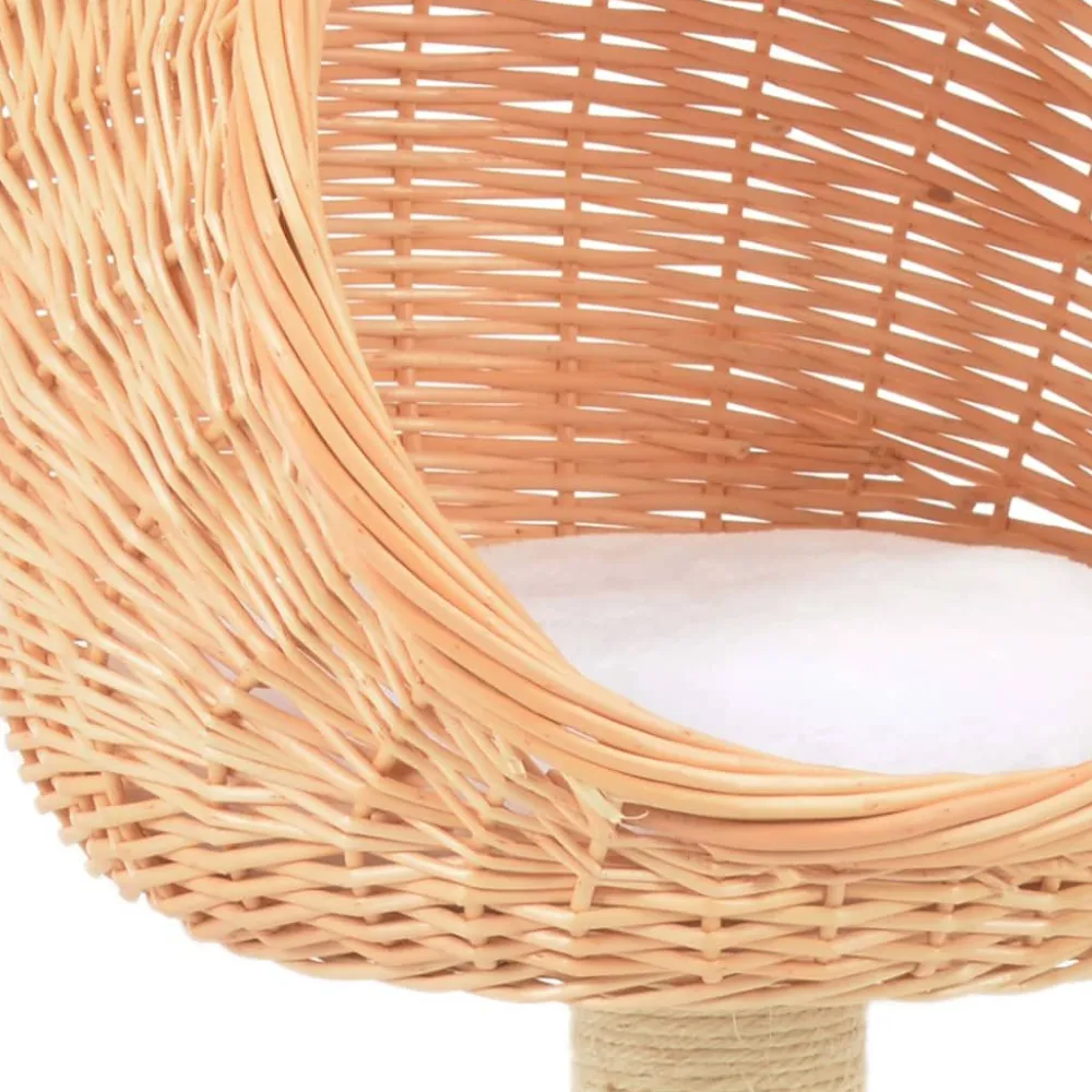 FinePRICE Kissan kiipeilypuu sisal-pylväällä luonnollinen paju (70726)