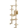 New FinePRICE Kissan kiipeilypuu, sisal-pylväillä, seinäkiinnitys, 194cm, beige