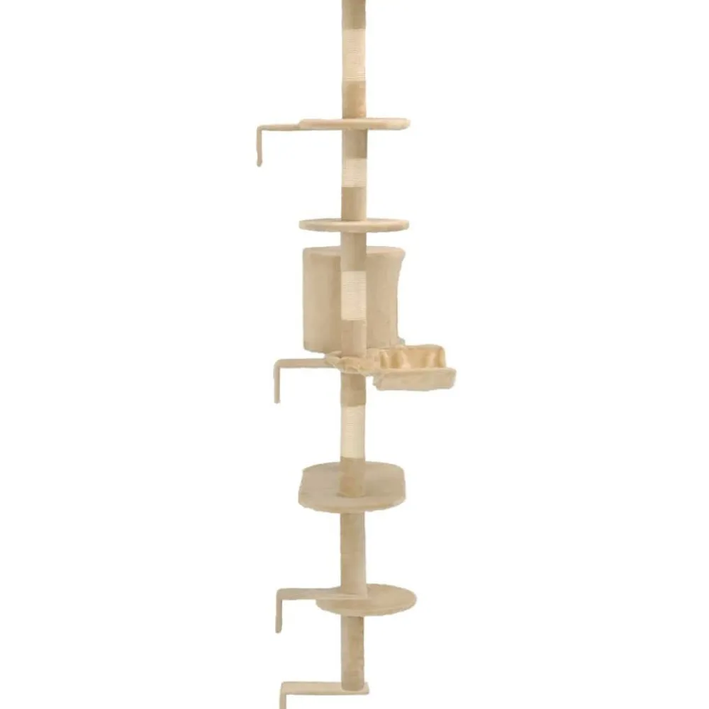 New FinePRICE Kissan kiipeilypuu, sisal-pylväillä, seinäkiinnitys, 194cm, beige