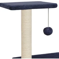 FinePRICE Kissan kiipeilypuu, sisal-pylväillä, 65cm, tummansininen