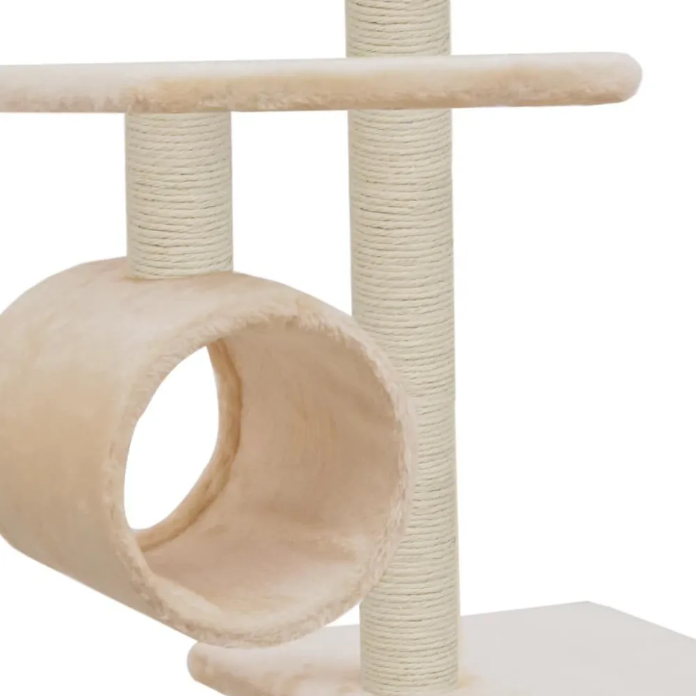 Hot FinePRICE Kissan kiipeilypuu, sisal-pylväillä, 260cm, beige