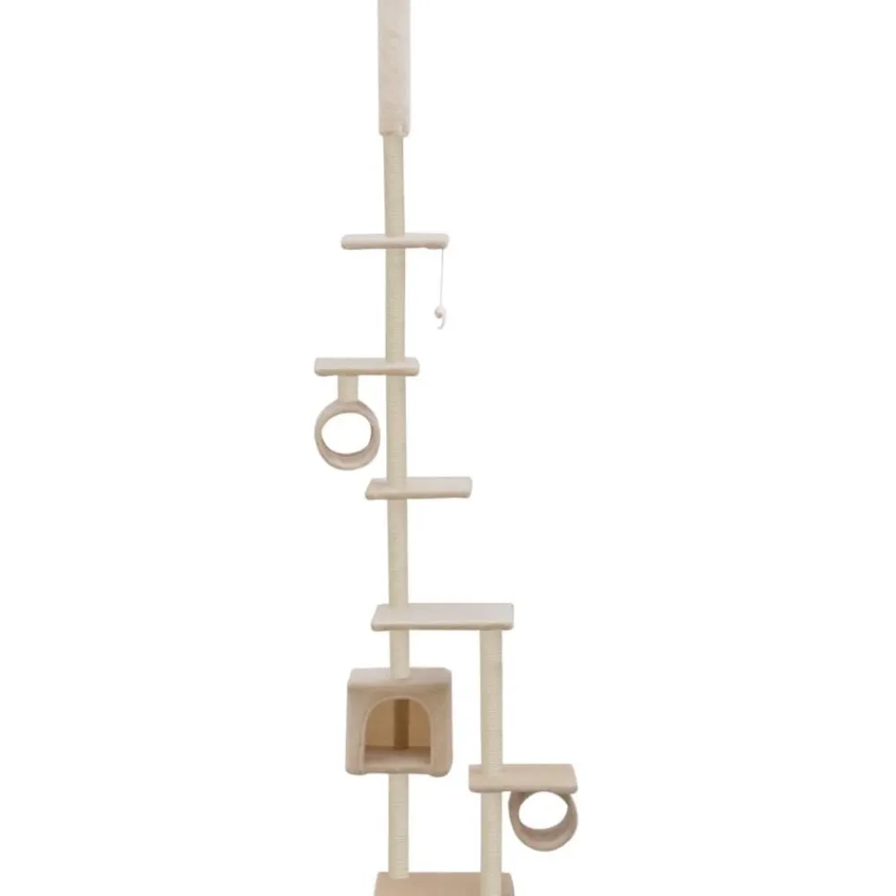 Hot FinePRICE Kissan kiipeilypuu, sisal-pylväillä, 260cm, beige