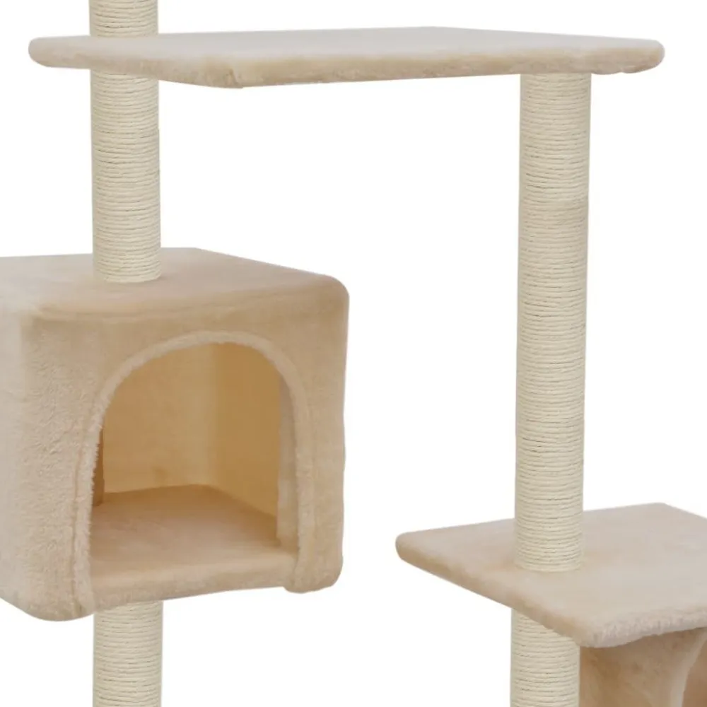 Hot FinePRICE Kissan kiipeilypuu, sisal-pylväillä, 260cm, beige