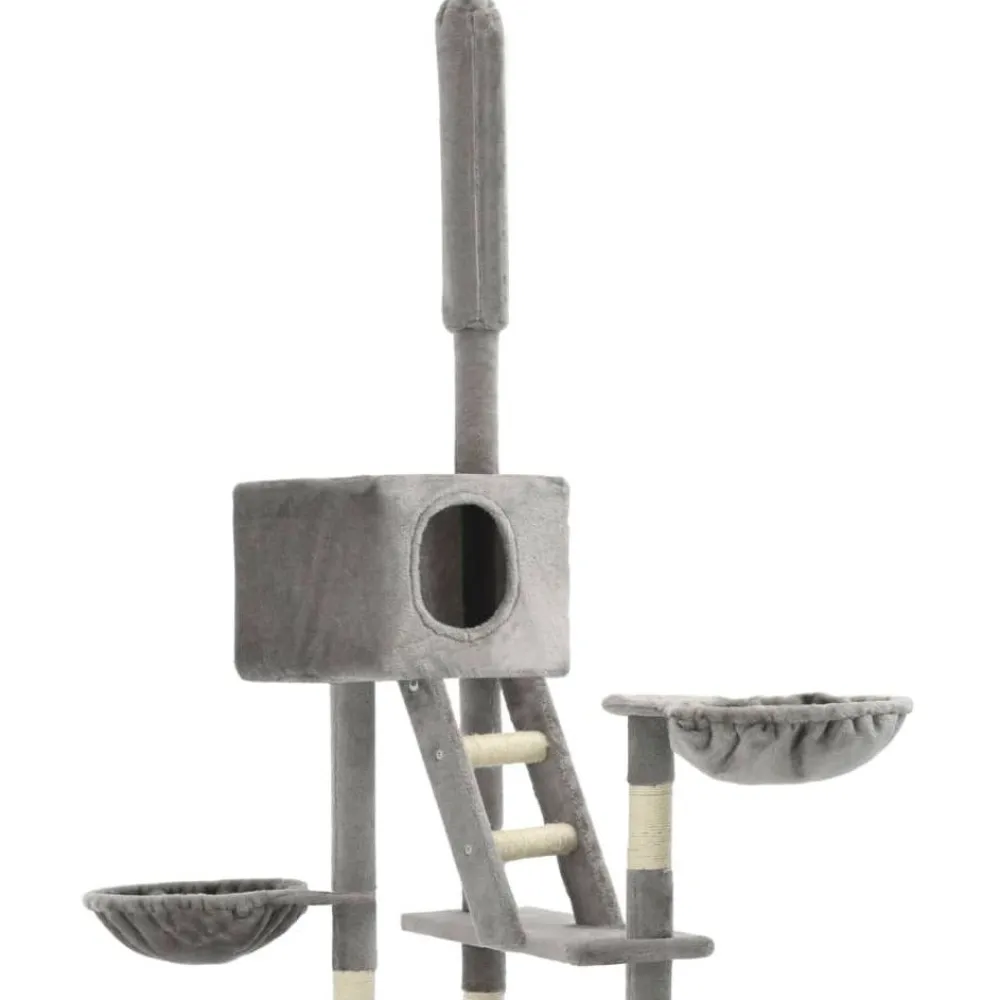 Outlet FinePRICE Kissan kiipeilypuu, sisal-pylväillä, 230-260cm, harmaa