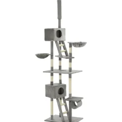 Outlet FinePRICE Kissan kiipeilypuu, sisal-pylväillä, 230-260cm, harmaa