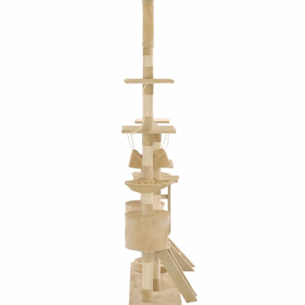Discount FinePRICE Kissan kiipeilypuu, sisal-pylväillä, 230-250cm, beige