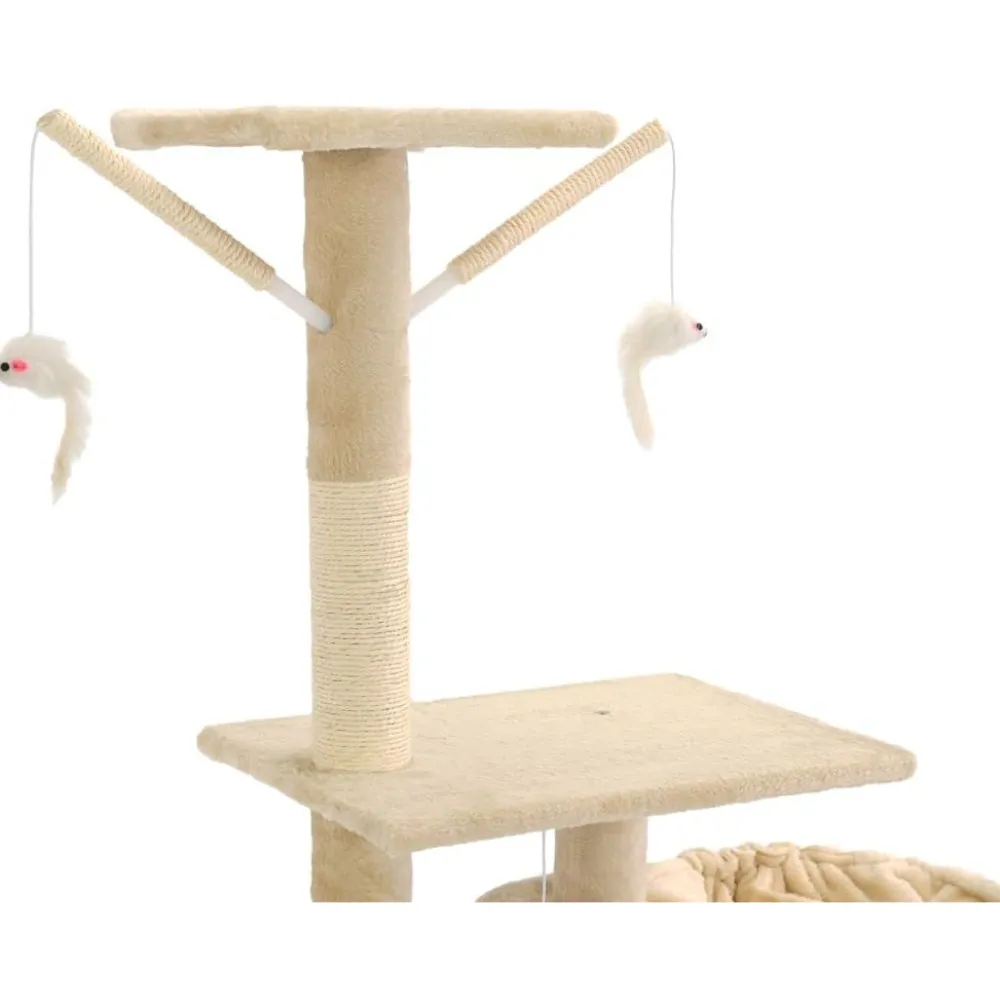 Discount FinePRICE Kissan kiipeilypuu, sisal-pylväillä, 230-250cm, beige