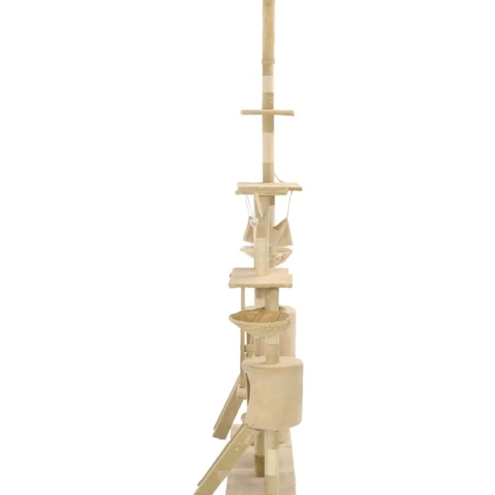Discount FinePRICE Kissan kiipeilypuu, sisal-pylväillä, 230-250cm, beige