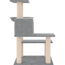 Sale FinePRICE Kissan kiipeilypuu sisal- raapimispylväillä vaaleanharm 82,5 cm (72386)