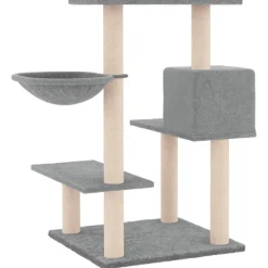 Sale FinePRICE Kissan kiipeilypuu sisal- raapimispylväillä vaaleanharm 82,5 cm (72386)