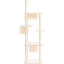 Sale FinePRICE Kissan kiipeilypuu sisal- raapimispylväillä kerma 169 cm (71672)