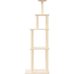 Best FinePRICE Kissan kiipeilypuu sisal- raapimispylväillä kerma 183 cm (71744)
