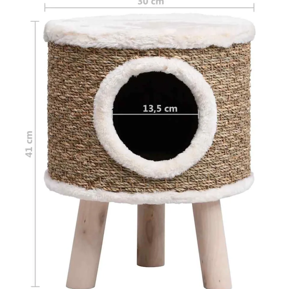 Outlet FinePRICE Kissan pesä puisilla jaloilla 41 cm meriheinä (70970)