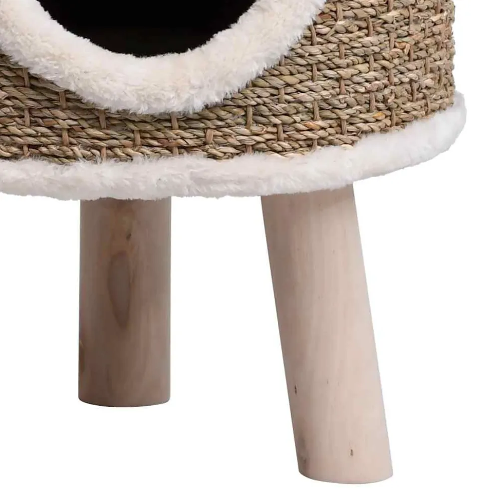 Outlet FinePRICE Kissan pesä puisilla jaloilla 41 cm meriheinä (70970)