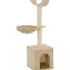 Hot FinePRICE Kissan raapimispuu, sisal-pylväillä, 30x30x105cm, beige