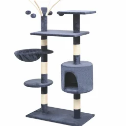 Discount FinePRICE Kissan raapimispuu, sisal-pylväillä, 1 pesällä, 125cm, tummansininen