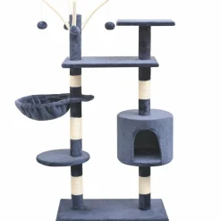 Discount FinePRICE Kissan raapimispuu, sisal-pylväillä, 1 pesällä, 125cm, tummansininen