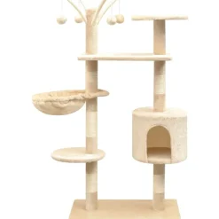 Discount FinePRICE Kissan raapimispuu, sisal-pylväillä, 1 pesällä, 125cm, beige