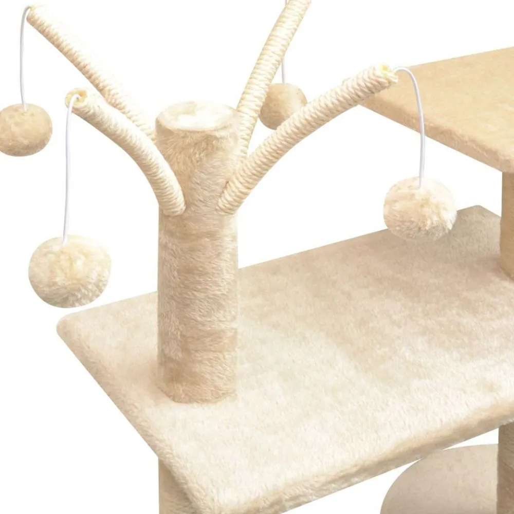 Discount FinePRICE Kissan raapimispuu, sisal-pylväillä, 1 pesällä, 125cm, beige