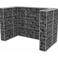 Discount FinePRICE Kivikoriaita kahdelle roska-astialle 180x100x120 cm