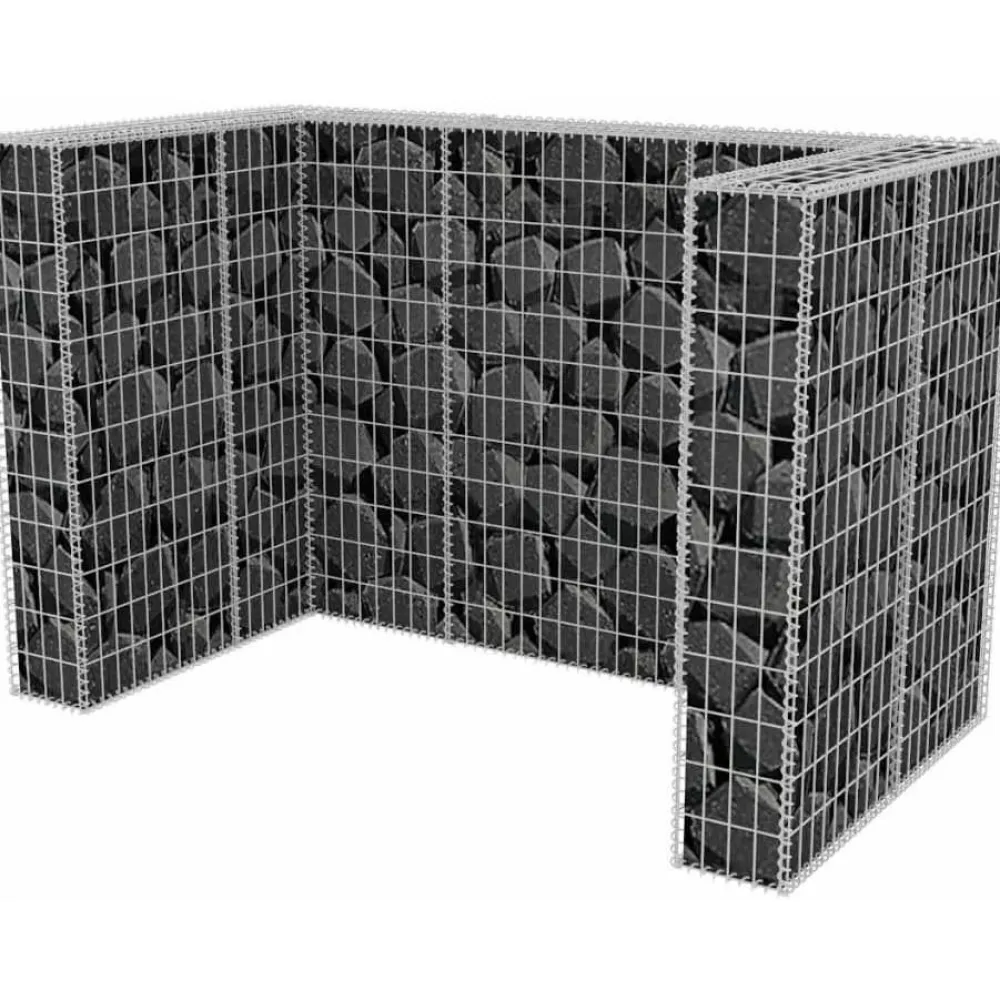 Discount FinePRICE Kivikoriaita kahdelle roska-astialle 180x100x120 cm