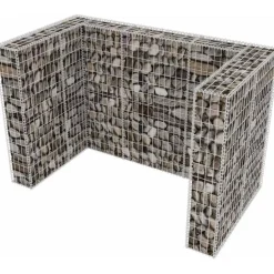 Discount FinePRICE Kivikoriaita kahdelle roska-astialle 180x100x120 cm