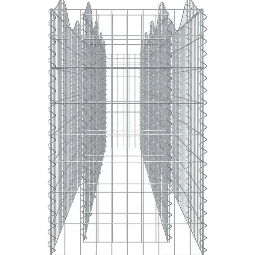 FinePRICE Kivikori/kukkalaatikko 200x50x100 cm galvanoitu rauta