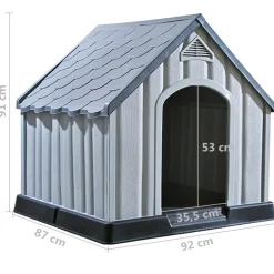 Online FinePRICE Koirankoppi 92x87x91 cm muovi harmaa