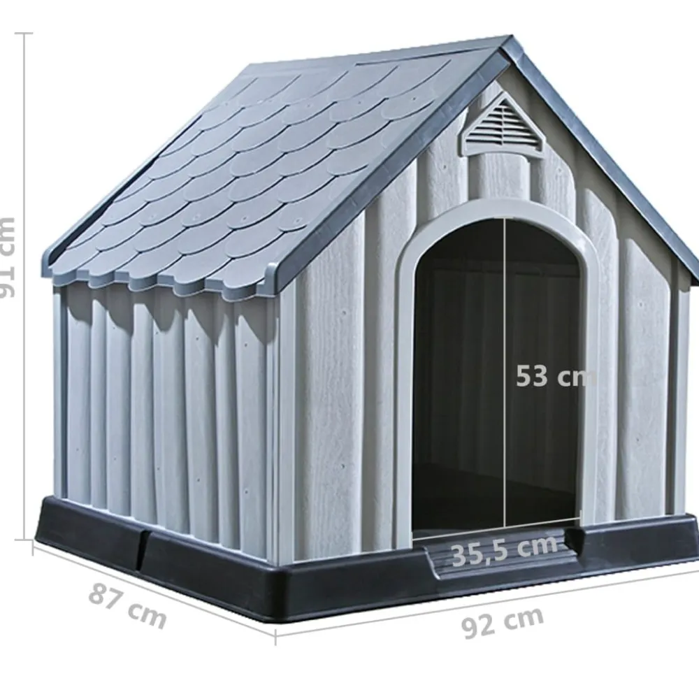 Online FinePRICE Koirankoppi 92x87x91 cm muovi harmaa