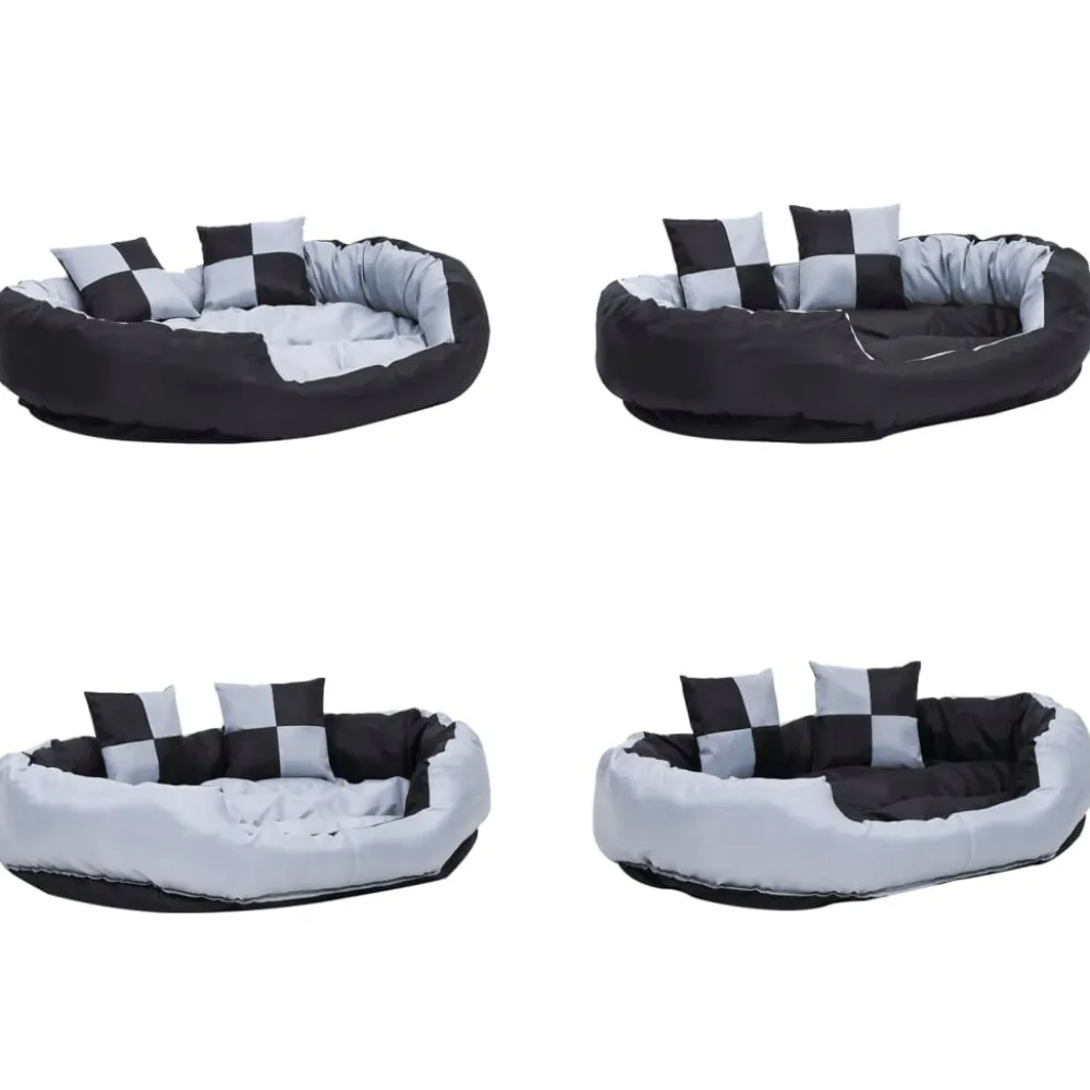 Discount FinePRICE Koiran tyyny, kaksipuolinen, pestävä, eri kokoja ja värejä Harmaa/musta