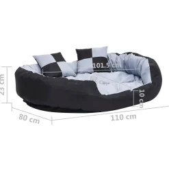Discount FinePRICE Koiran tyyny, kaksipuolinen, pestävä, eri kokoja ja värejä Harmaa/musta