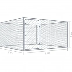 Hot FinePRICE Koiratarha, galvanoitu teräs, 2x2x1 m