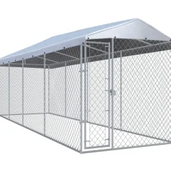 Online FinePRICE Koiratarha katoksella, 7,6x1,9x2,4 m