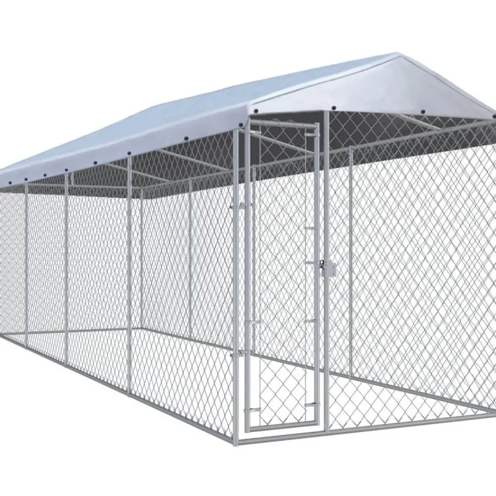 Online FinePRICE Koiratarha katoksella, 7,6x1,9x2,4 m