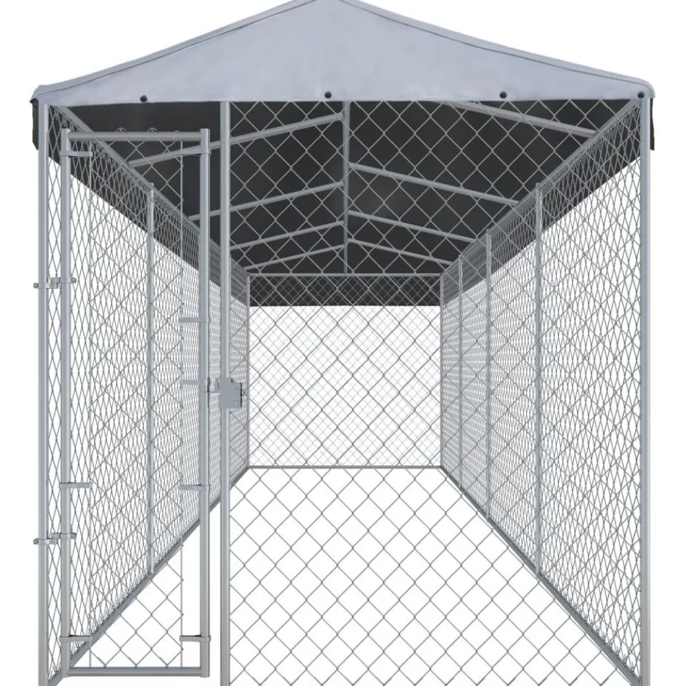 Online FinePRICE Koiratarha katoksella, 7,6x1,9x2,4 m