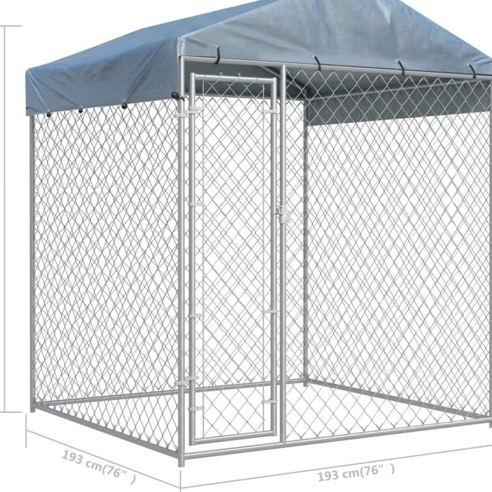 Discount FinePRICE Koiratarha suojakatoksella, 2x2x2,1m