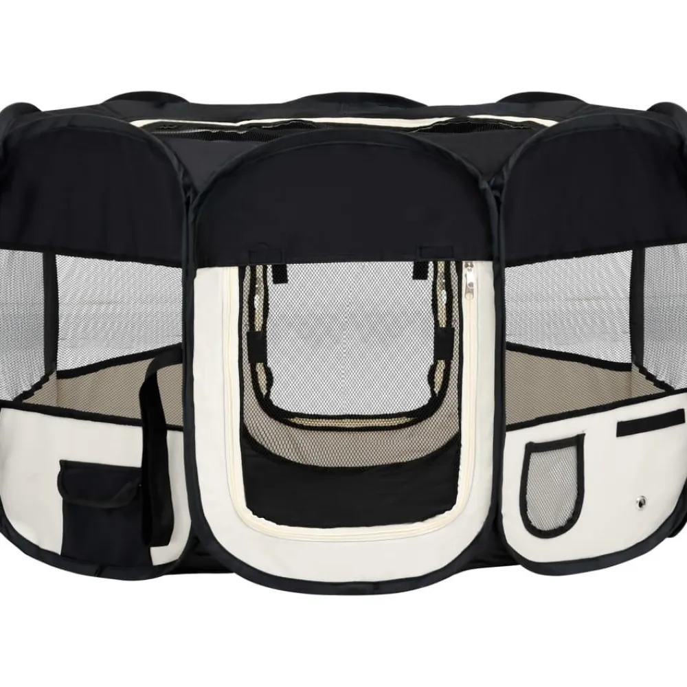 Outlet FinePRICE Koirien taitettava pentuaitaus kantolaukulla 125x125x61cm
