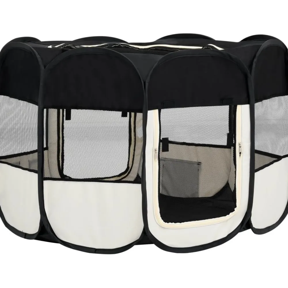 Outlet FinePRICE Koirien taitettava pentuaitaus kantolaukulla 125x125x61cm