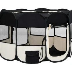 Outlet FinePRICE Koirien taitettava pentuaitaus kantolaukulla 125x125x61cm