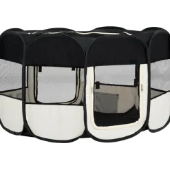 Sale FinePRICE Koirien taitettava pentuaitaus kantolaukulla 145x145x61cm
