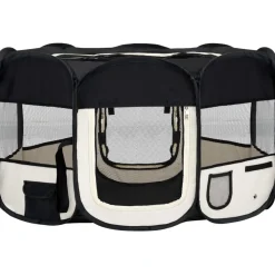 Sale FinePRICE Koirien taitettava pentuaitaus kantolaukulla 145x145x61cm