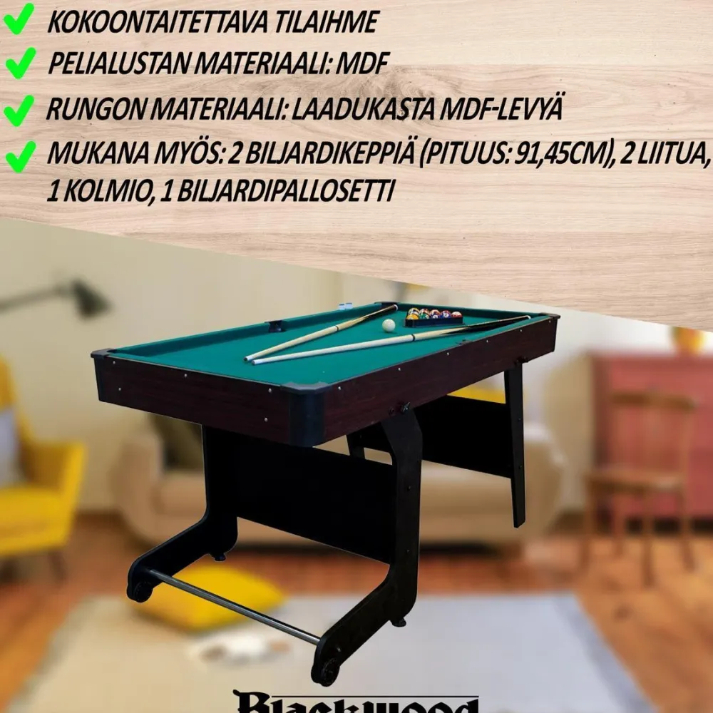 Sale Blackwood Kokoontaitettava biljardipöytä 5'