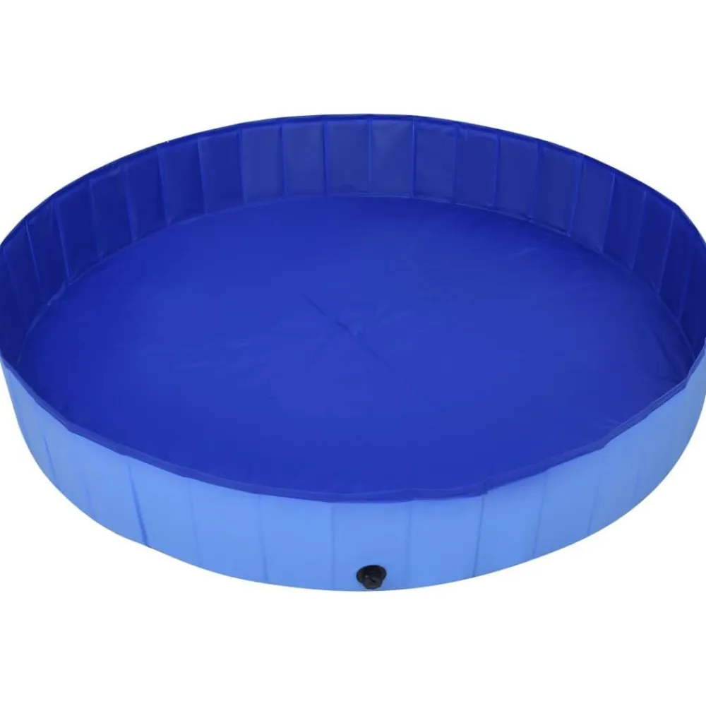 Discount FinePRICE Kokoontaitettava koiran uima-allas sininen 200x30 cm PVC
