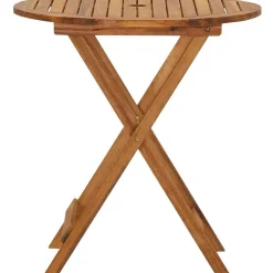 Best FinePRICE Kokoontaitettava puutarhapöytä 70 cm täysi akaasiapuu