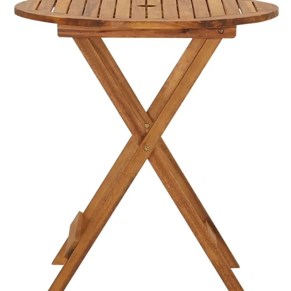 Best FinePRICE Kokoontaitettava puutarhapöytä 70 cm täysi akaasiapuu